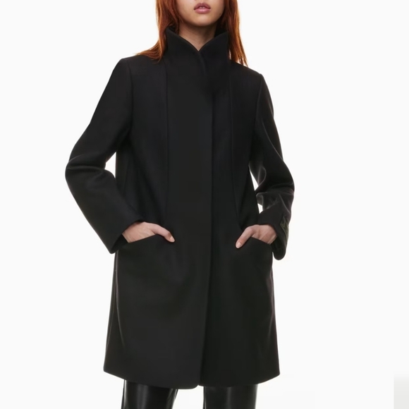 Wilfred Cocoon Coat Italian Wool Cashmere Blend Black XSmall - Picture 1 of 15